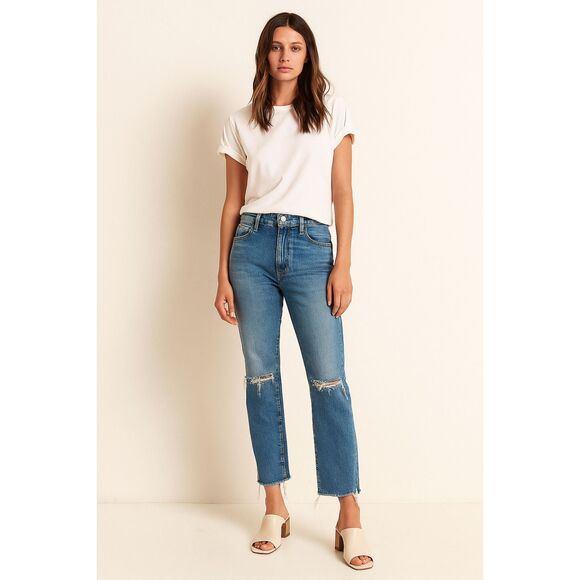 Mother Denim Blue Rascal Ankle Chew Jeans Women's Size 30 - Picture 1 of 12